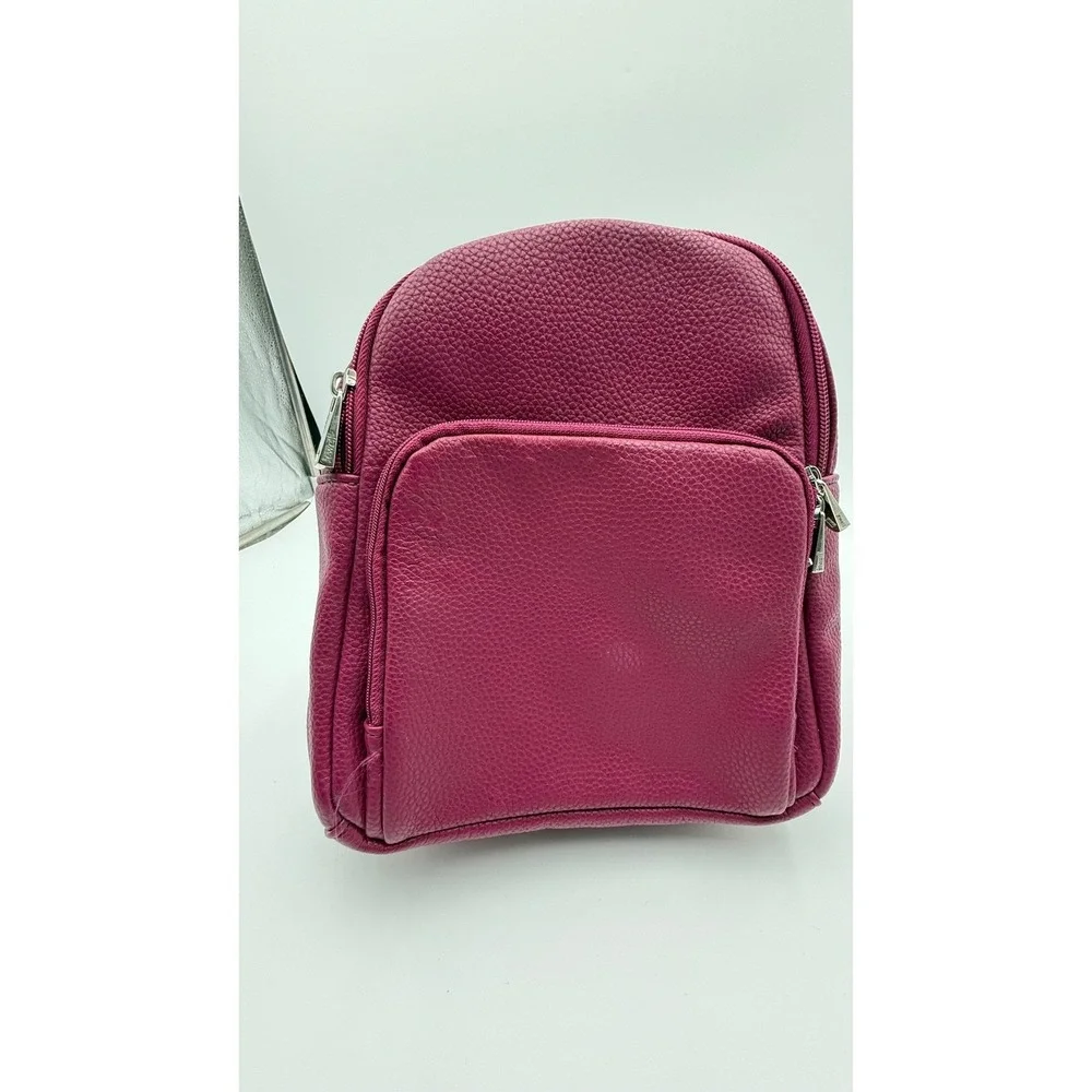 Jewell by Thirty-One Mini Backpack Berry Purple‎ Faux Leather Striped Strap